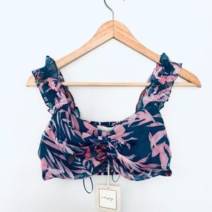 A LA PLAGA Smocked back crop top